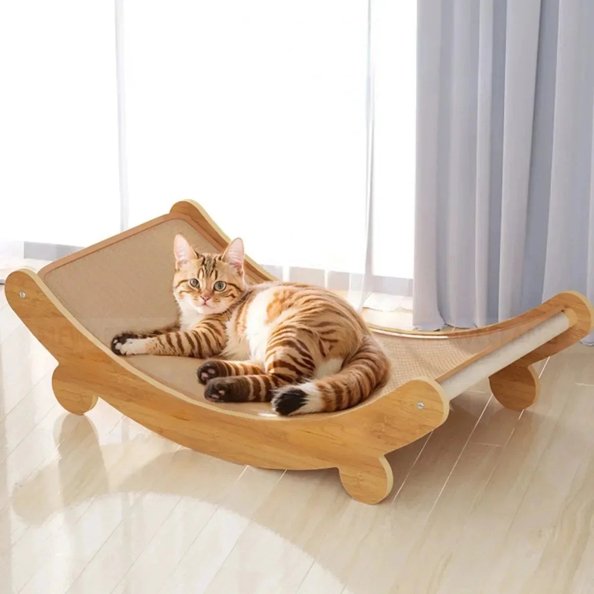 Wooden Cat Scratching Recliner - VelyZoo